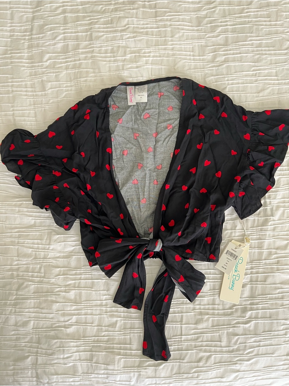 NWT Beach Bunny Front Tie Crop Parker shirt cover up top